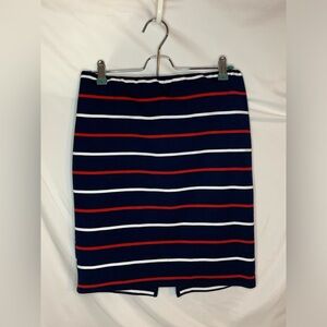 3 for $30 Women’s Blue and White Knee-Length Pencil Skirt zipper back